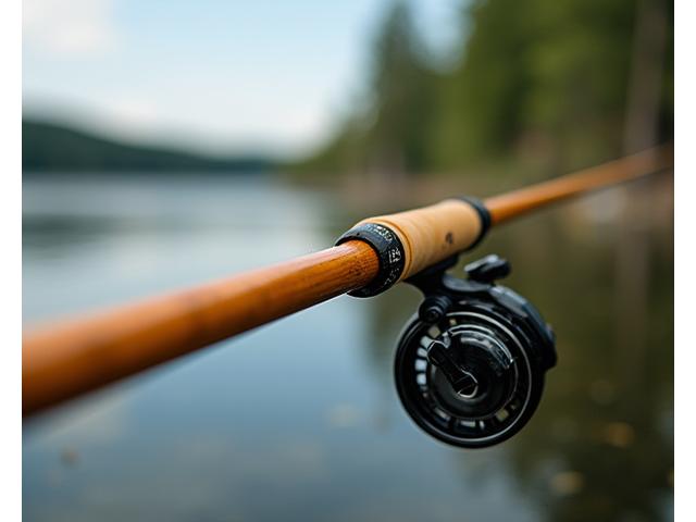 Fishing rod made from sustainable bamboo or recycled materials