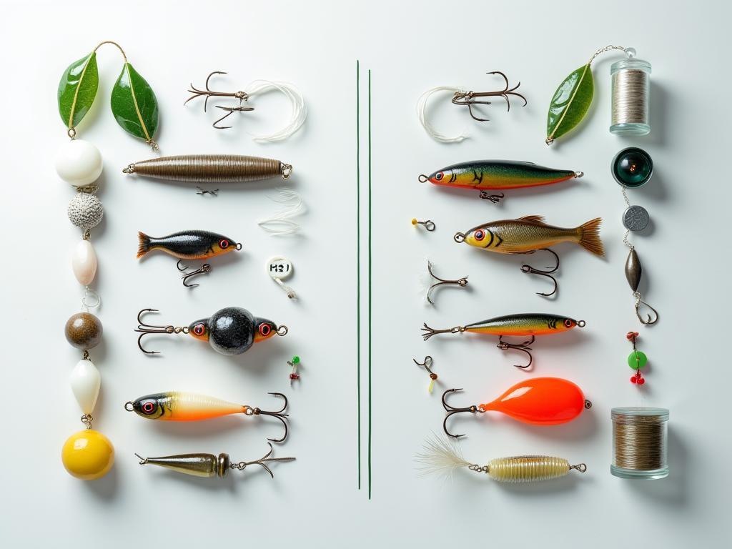 Comparison chart of traditional vs. eco-friendly fishing tackle materials