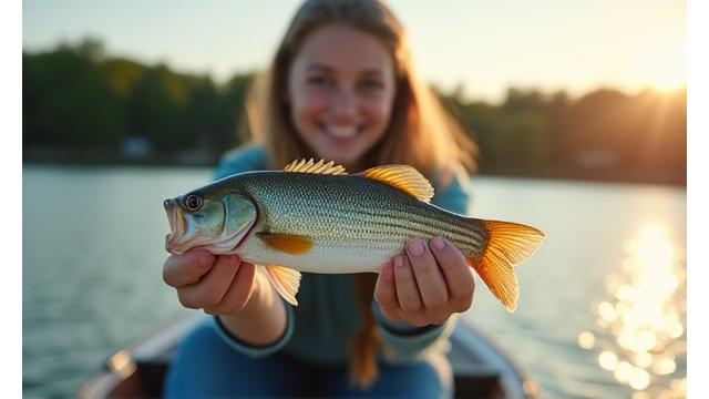Angler proudly holding a fish on a half-day guided tour